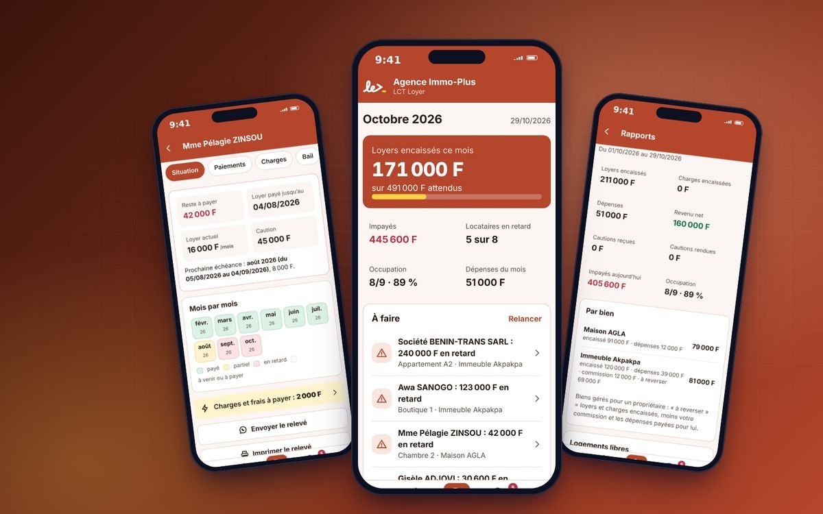 Écrans réels de LCT Loyer sur téléphone
